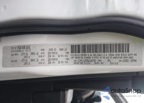 2016 Jeep Cherokee Limited from USA, damaged, VIN 1C4PJLDS9GW184791